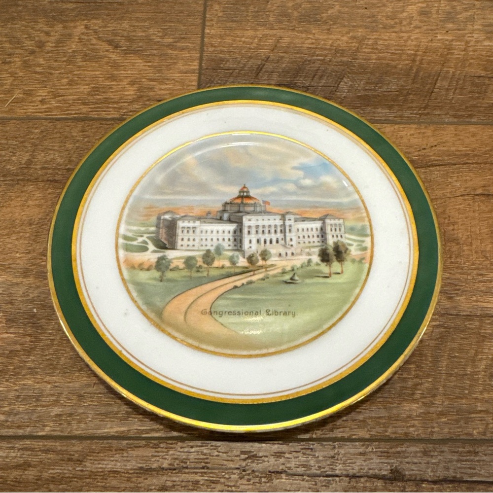 Antique Fine China Plates WASHINGTON DC Congressional Library Tatler & Lawson